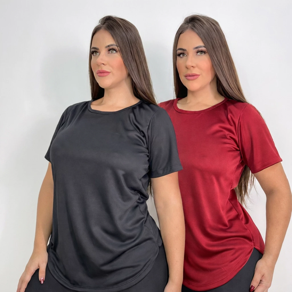 Kit 2 Blusas Femininas Academia Leve Confortável Treino