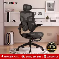 Cadeira Ergonômica com Encosto 4D e Coluna S – Mesh Respirável, 3 Posições, Ajuste de Altura, Ideal para Home Office