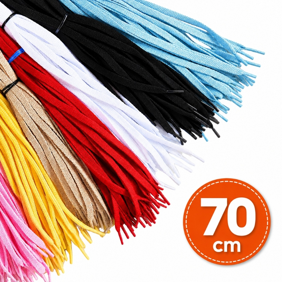 Cadarço Chato 70cm para Sapatinho de Bebê – Kit com 10 Pares
