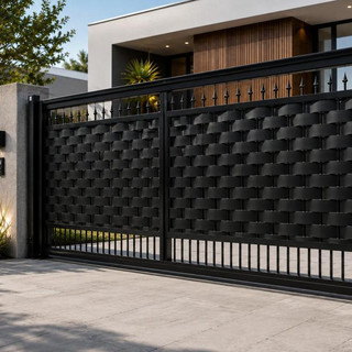 Fechamento De Portao Fita Pvc Divisor De Grama 10x25 Preto