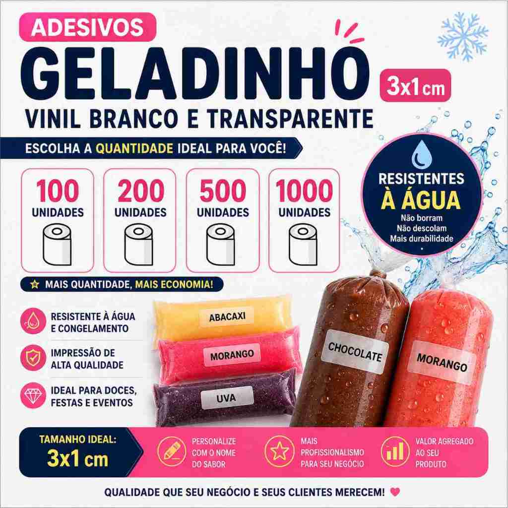 Adesivos Personalizados Para Geladinho Gourmet Sacolé ou Chup Chup — imagem 2 de 2