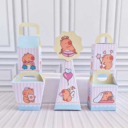 Kit Festa Capivara - lembrancinhas - aniversário - caixinhas personalizadas - ENVIO RÁPIDO
