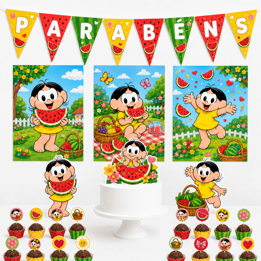 Magali Kit Decoração Festa Só Um Bolinho Aniversário Mesversário Safari