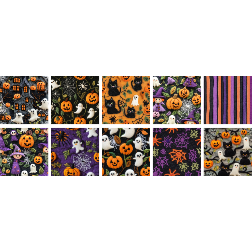Outlet 2 - Tecido Tricoline Digital 100% Algodão -  Halloween e Estampas Diversas