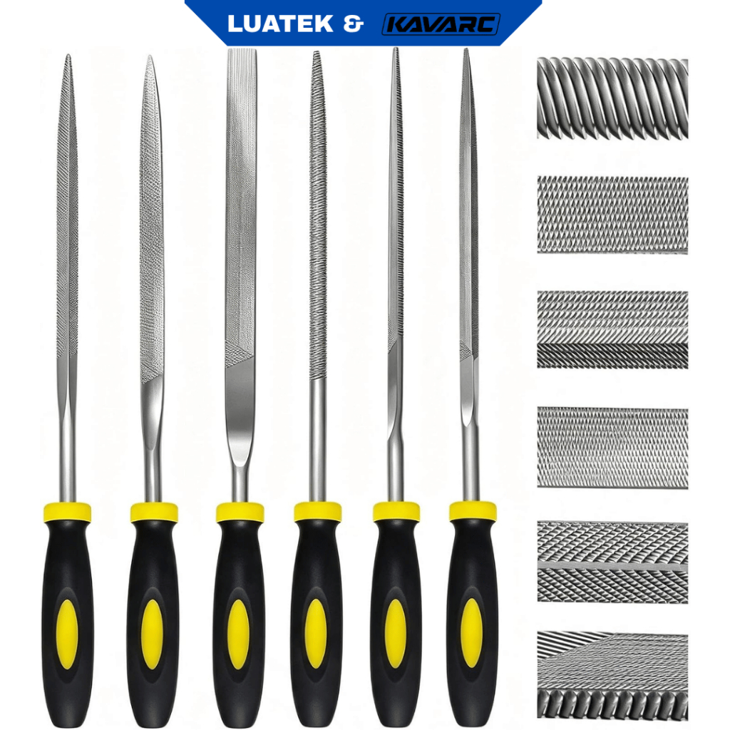 Kit 12 Limas Agulha LUATEK 150mm Jogo de Limas de Precisão para Metal Madeira Plástico LWJ-1977