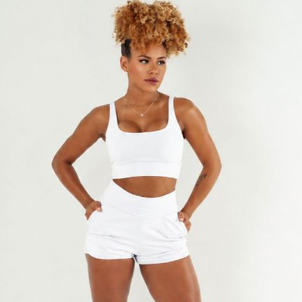Conjunto Short Duplo e Top Duplo Corrida Roupa de Treino Academia Feminina Zero Transparência