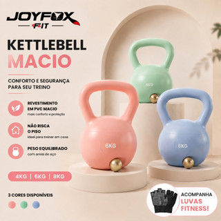 Kettlebell 6KG 8KG Halteres para Yoga e Definição Corporal Kettlebell Emborrachado 4KG