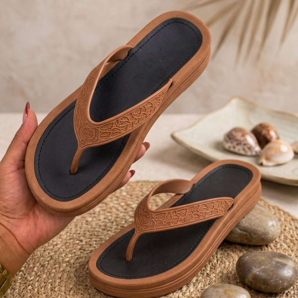Papete Rasteira Feminina Lançamento Sandália Casual Versátil Confortável Antiderrapante