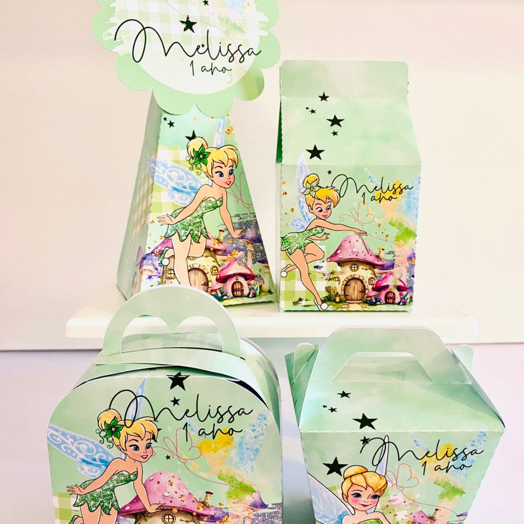 Kit Lembrancinhas Sininho Tinker Bell Personalizadas (ANIVERSARIO) | Caixinhas para Festa Infantil
