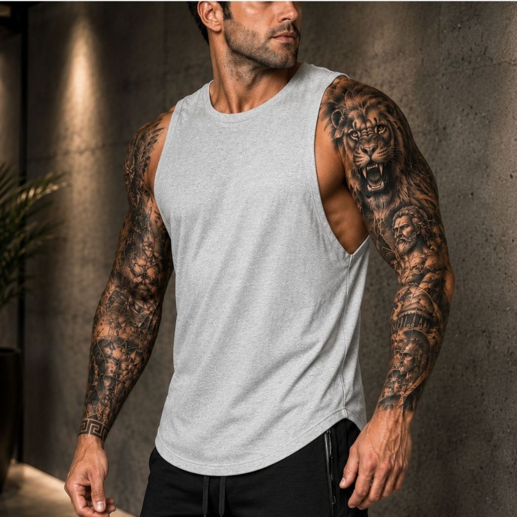 Regata Longline Streetwear Longline Machão Barra Arredondada Dia a Dia e Academia