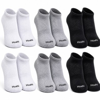 Kit 6 Meias Femininas Masculina Hoahi Cano Curto Invisível Sapatilha Algodão Elastano