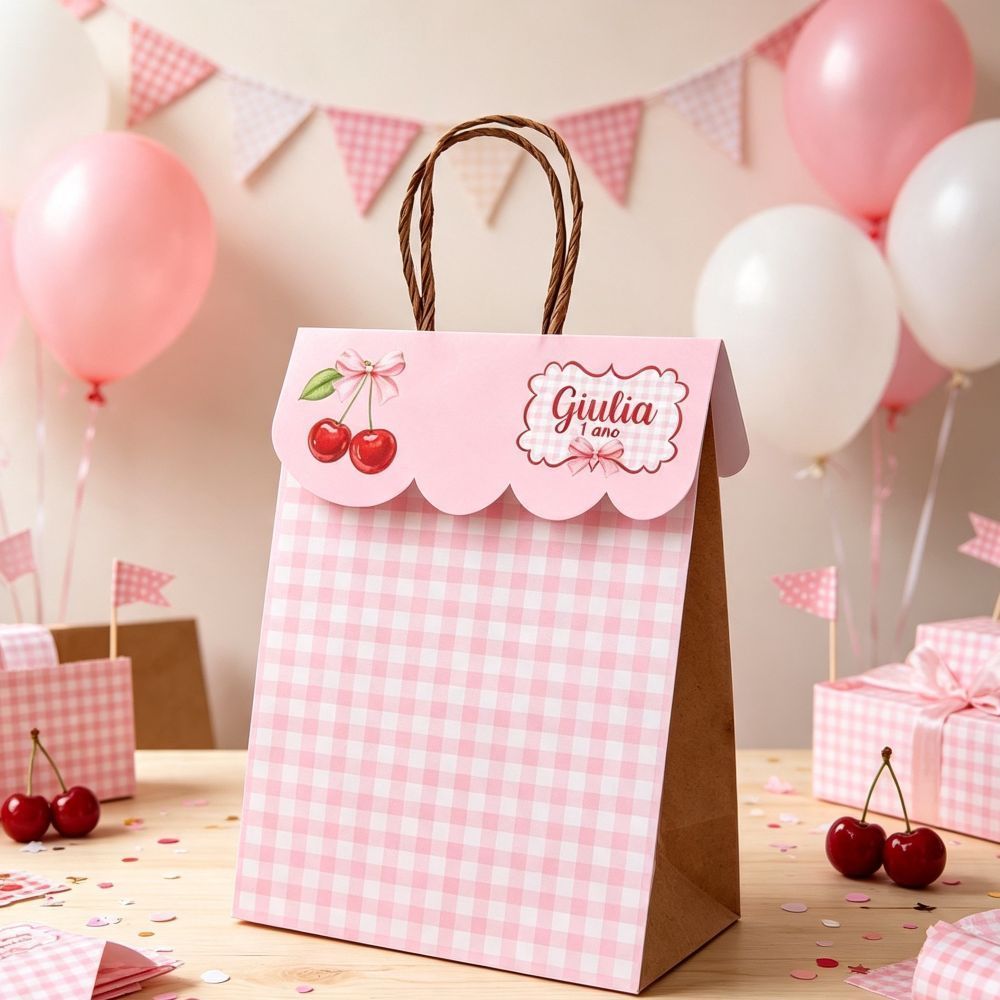 Sacola Surpresa CEREJA Cerejinha |Personalizados|Lembrancinhas |Infantil | Aniversário