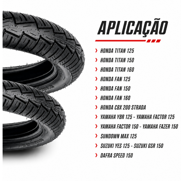 Pneu Moto 90/90-18 Maggion Predator Traseiro Uso Sem Câmara Cg Fan Titan Start Cbx Ybr Factor Fazer 125 150 Yes — imagem 2 de 2