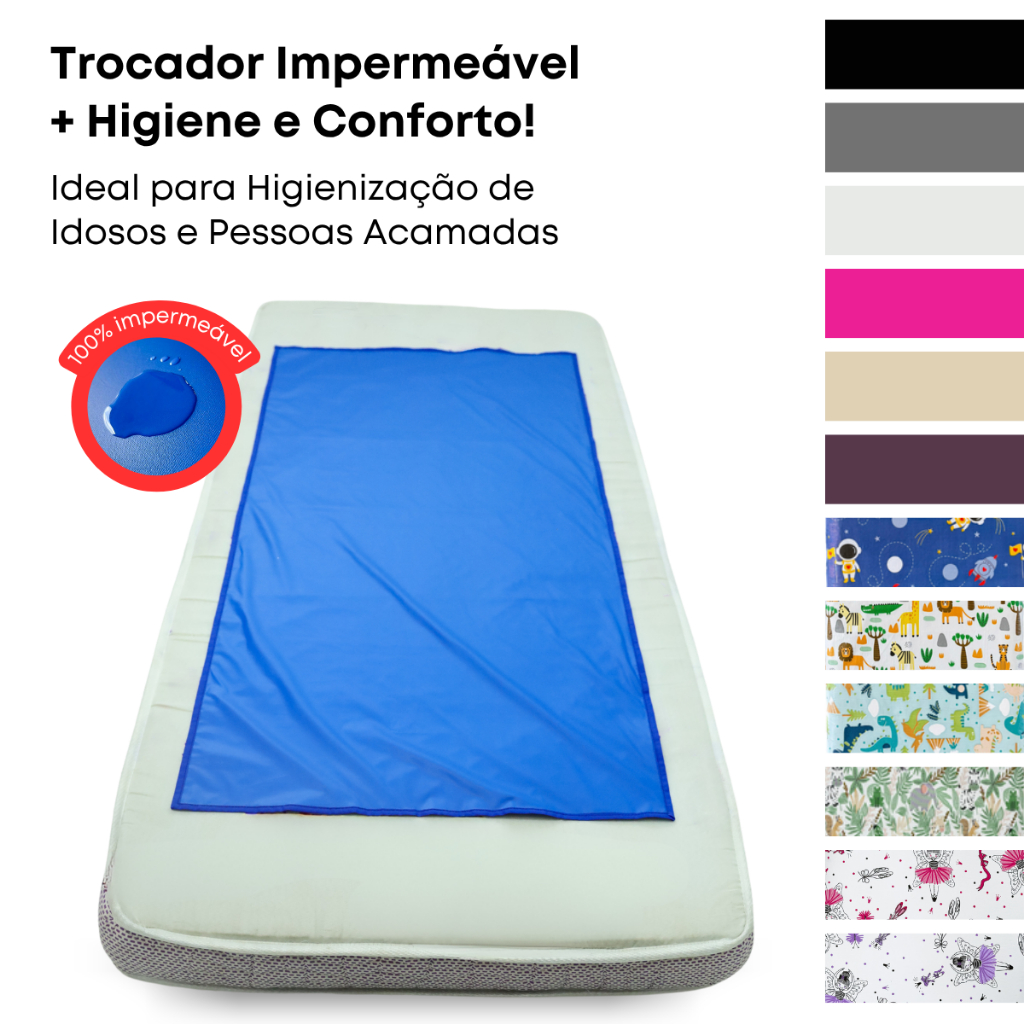 Trocador Impermeável Dupla Face Adulto E Infantil Protetor Higiênico Antialérgico Hospitalar Premium