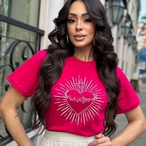 T Shirt Feminina Religiosa Estampada Camiseta Crista Evangelica Blusa Frase Deus Modesta Confortavel