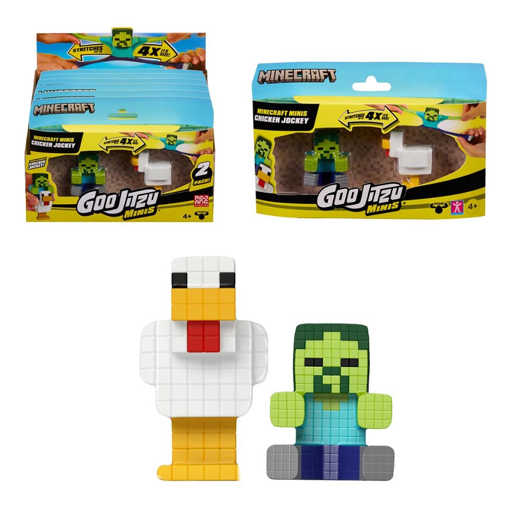 2 Bonecos Zumbi e Galinha - Goo Jit Zu Minecraft