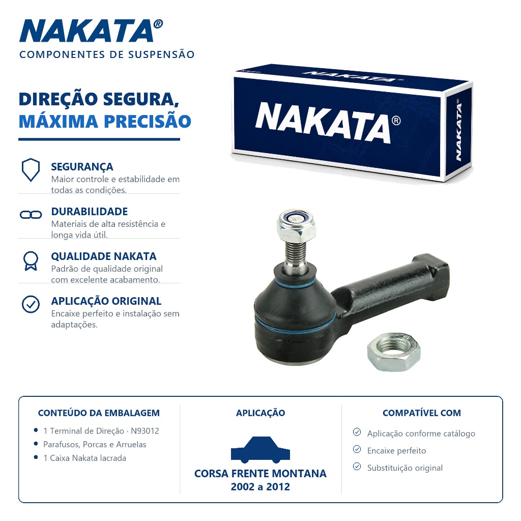 Terminal Direção Novo Corsa frente montana 2002 a 2012 Nakata