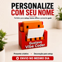 Decoração estilo Mascote IA Claude Code Para Mesa Setup Dev Programador