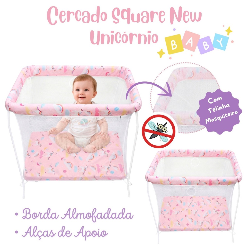 Cercadinho Berço Cercado Dobrável Acolchoado Chiqueirinho Bebê Infantil Criança até 20kg "Scorpion"