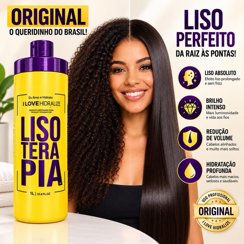 Progressiva Orgânica Sem Formol Lisoterapia Hidralise 1Litro Liso Extremo Orgânica Sem Formol