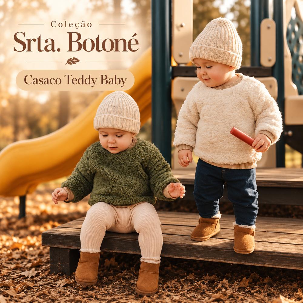 Casaco teddy baby blusa de frio grossa pelinho Moda Kids