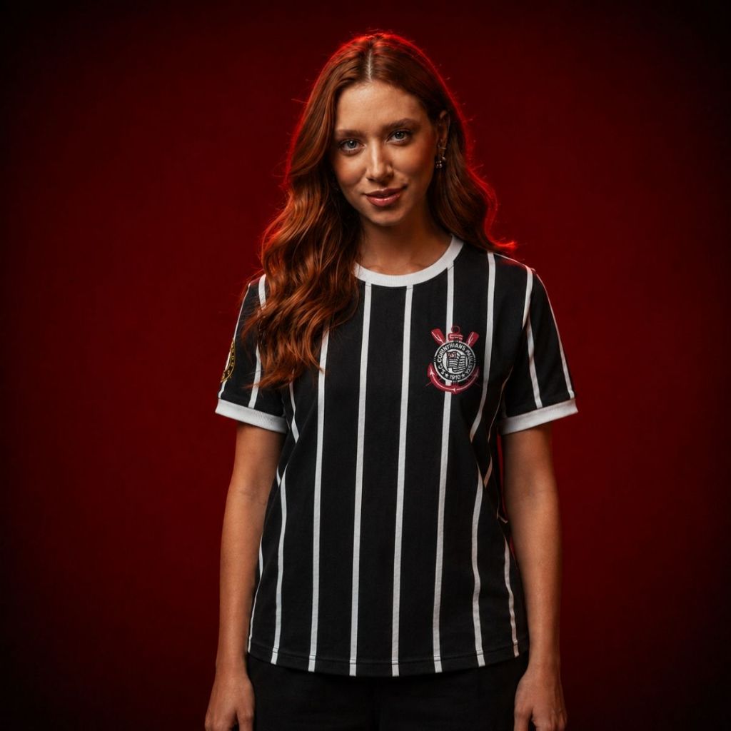 Camiseta Corinthians Feminino Listrada Democracia Licenciada