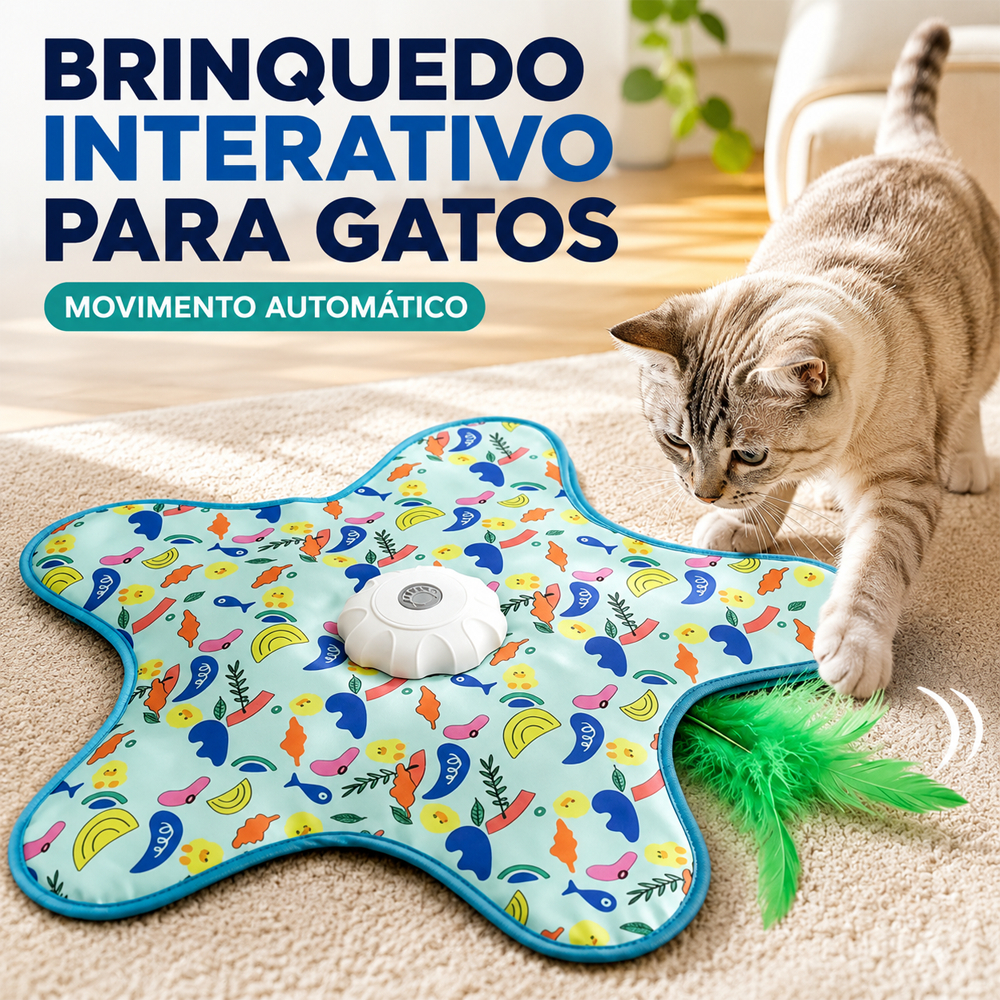 Brinquedo Pet para Gatos Mouse Robótico com Movimento Automático, Som Realista, Pena Oculta e Entretenimento