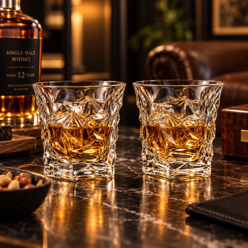Kit Presente Whisky Uisque Drinks Copos de Vidro Diferentes | Caixa Presente Aniversario Namorado Pai Homem Chefe Amigo — imagem 2 de 2