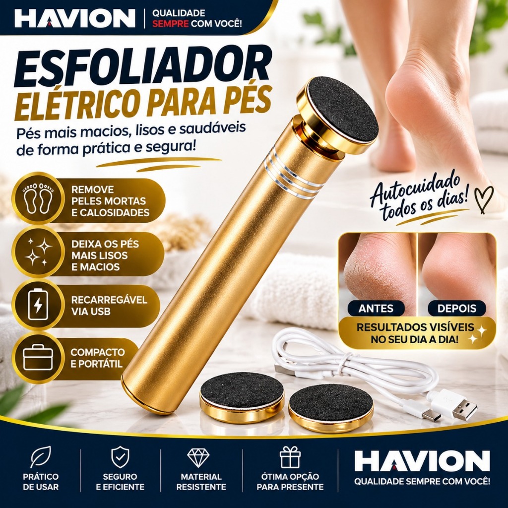Motorzinho Para Pés Elétrico Esfoliador Portátil Removedor  Peles Mortas Calos Pedicure Calcanhar USB Recarregável VIII