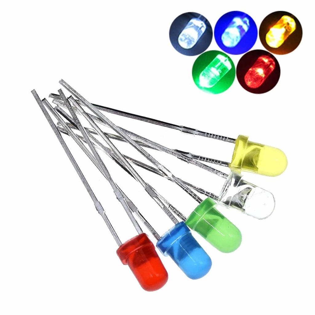 Kit 50 Unidades LED difuso 5mm - com ou sem Resistor