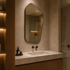 Espelho Orgânico Decorativo 110x53 Grande Moderno Sala Quarto Banheiro - Modelo Dallas