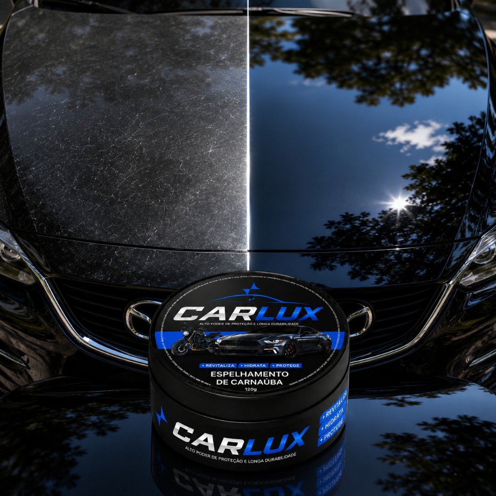 Cera Carnaúba Automotiva Pintura Queimada Revitalizadora 120g Polimento Brilho Profundo Toque Liso Repelência à Água