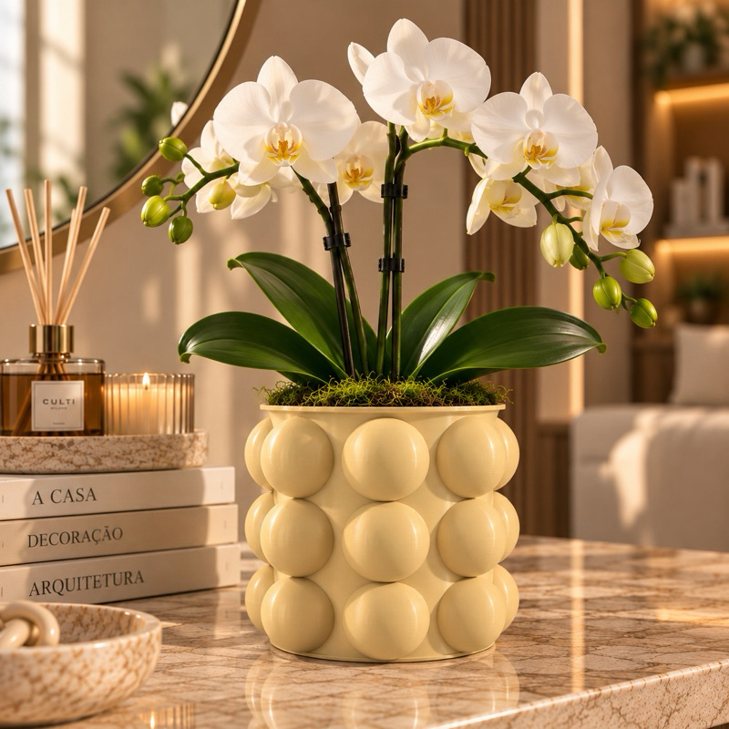 Vaso Decorativo de Bolas 13x13 cm Moderno para Sala, Mesa e Decoração — imagem 2 de 2