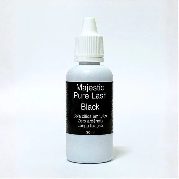 Pure Lash BLACK 30ml - Cola fria para Cílios em Tufos Sem Tóxicos Não Arde À Prova D'Água Antifúngica