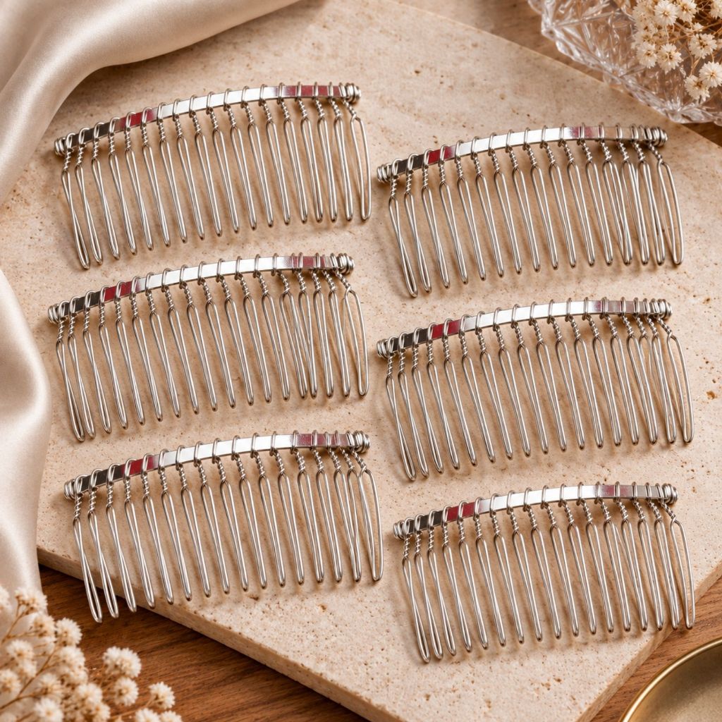 10, 20, 30, 40 e 50 Presilhas Pente 20 Dentes Metal Para Véu De Noiva Arranjo