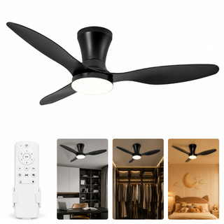 Ventilador de Teto 42” com Luz LED 22W, Motor DC Silencioso 25dB e Controle Remoto