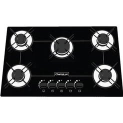 Cooktop Chamalux 5 Bocas Ultra Chama 110v/220v Trempe de Chapa Fogão Vidro Temperado