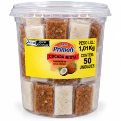 Primoly Cocada Mista Quadrada C/50 Unidades