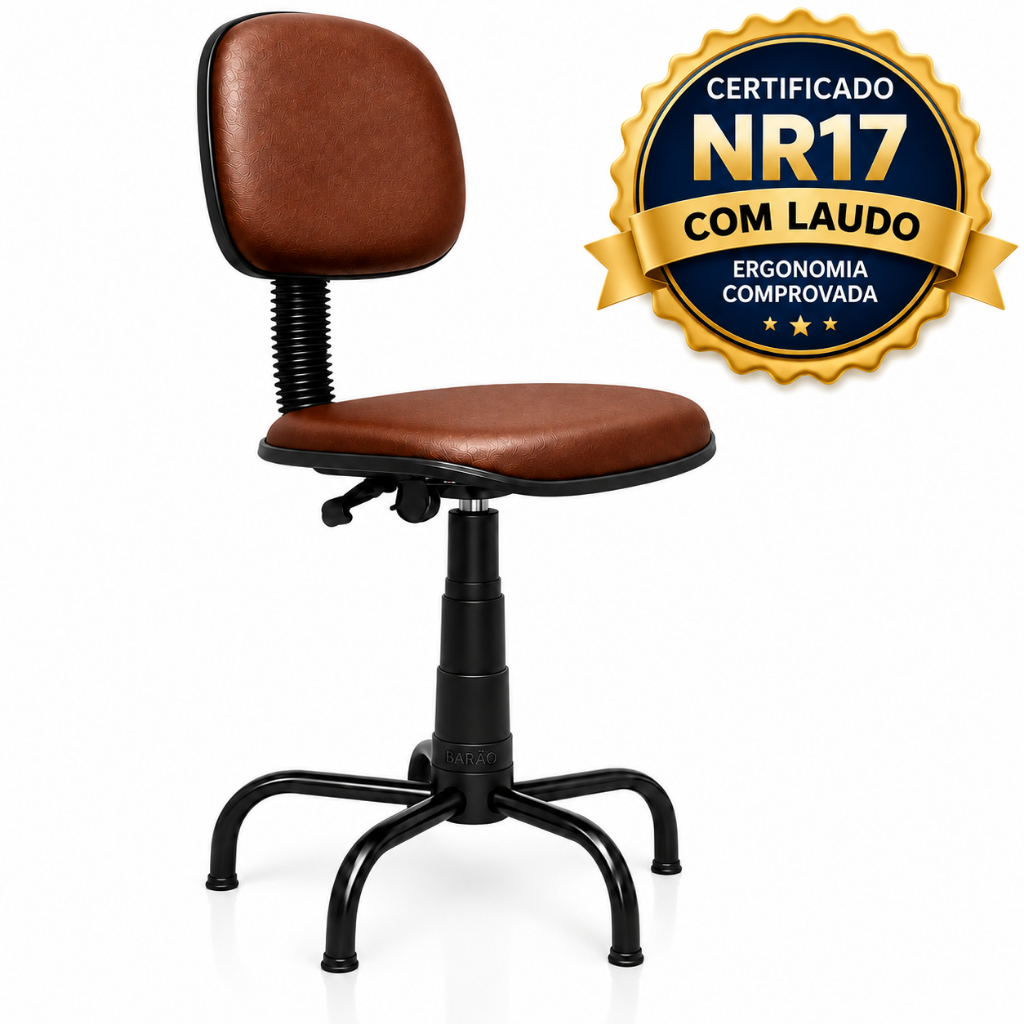 CADEIRA COSTUREIRA ERGONÔMICA NR17 – COM LAUDO E CERTIFICADO | FABRICAÇÃO PROPRIA