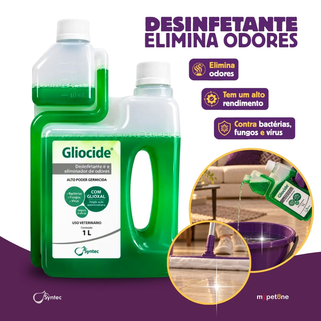 Gliocide Syntec Desinfetante e Eliminador de Odores - 1 Litro
