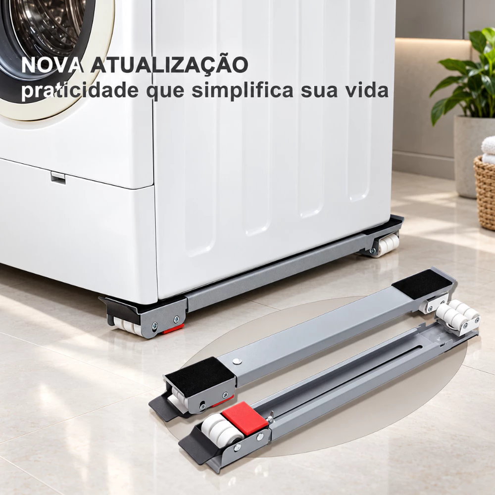 Suporte De Base Com Rodinha Para Geladeira Fogão Máquina Lavar Lousa Base Carrinho até 200kg