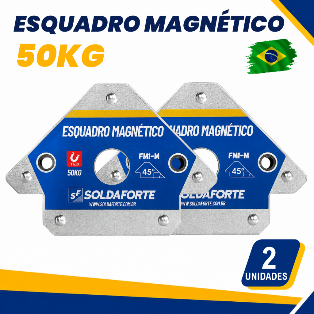 Kit Esquadro Magnético (2 Peças) para Solda 50kg - Soldaforte
