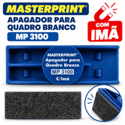 Apagador Para Quadro Branco Com Imã MP3100 Masterprint Lousa Escolar Escritório