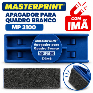 Apagador Para Quadro Branco Com Imã MP3100 Masterprint Lousa Escolar Escritório