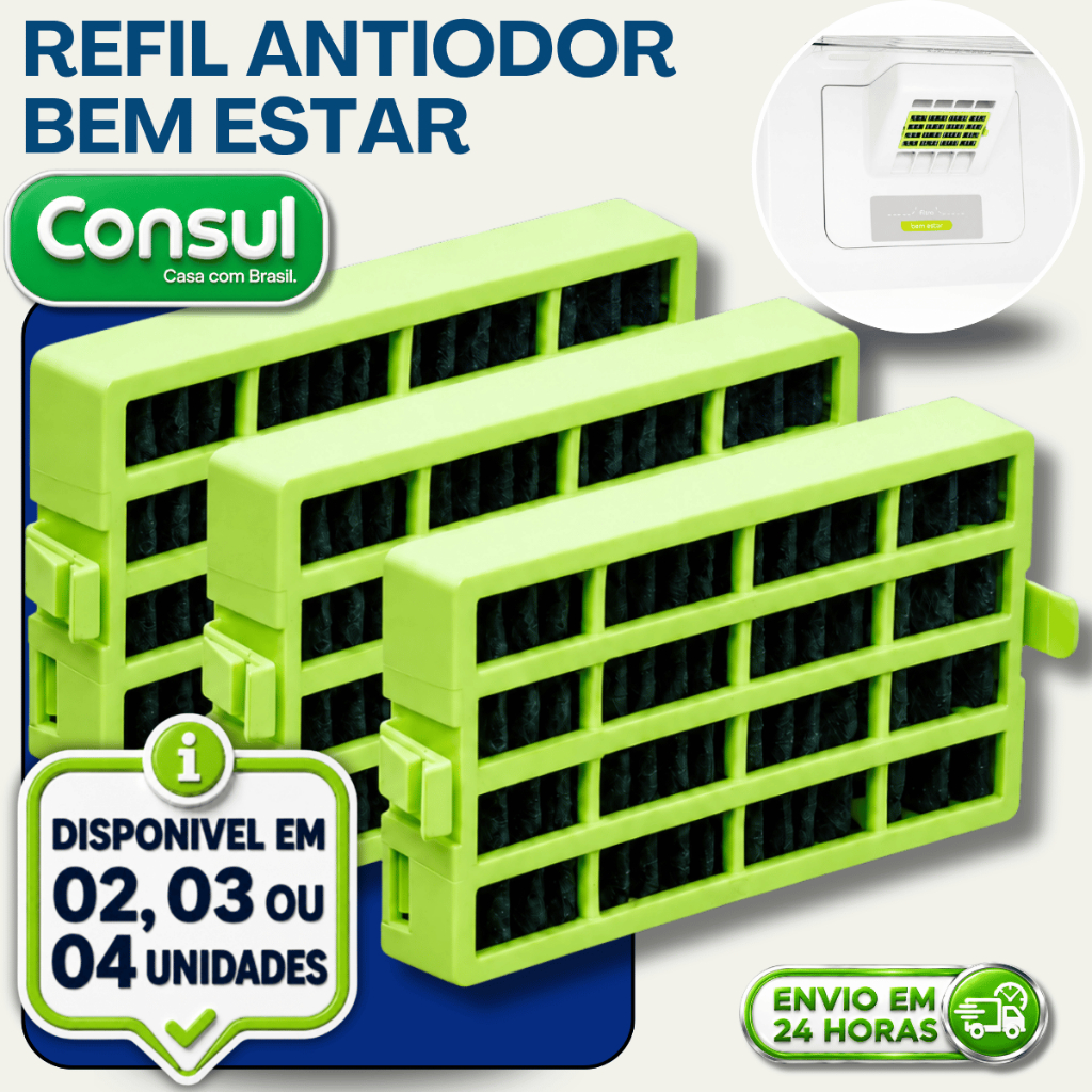 FILTRO BEM ESTAR GELADEIRA  CONSUL ANTIODOR DESODORIZADOR ANTIBACTÉRIA COMPATIVEL W10515645