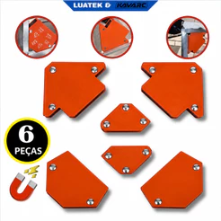 Kit 6 Esquadro Magnético para Soldagem LUATEK LWJ-2291