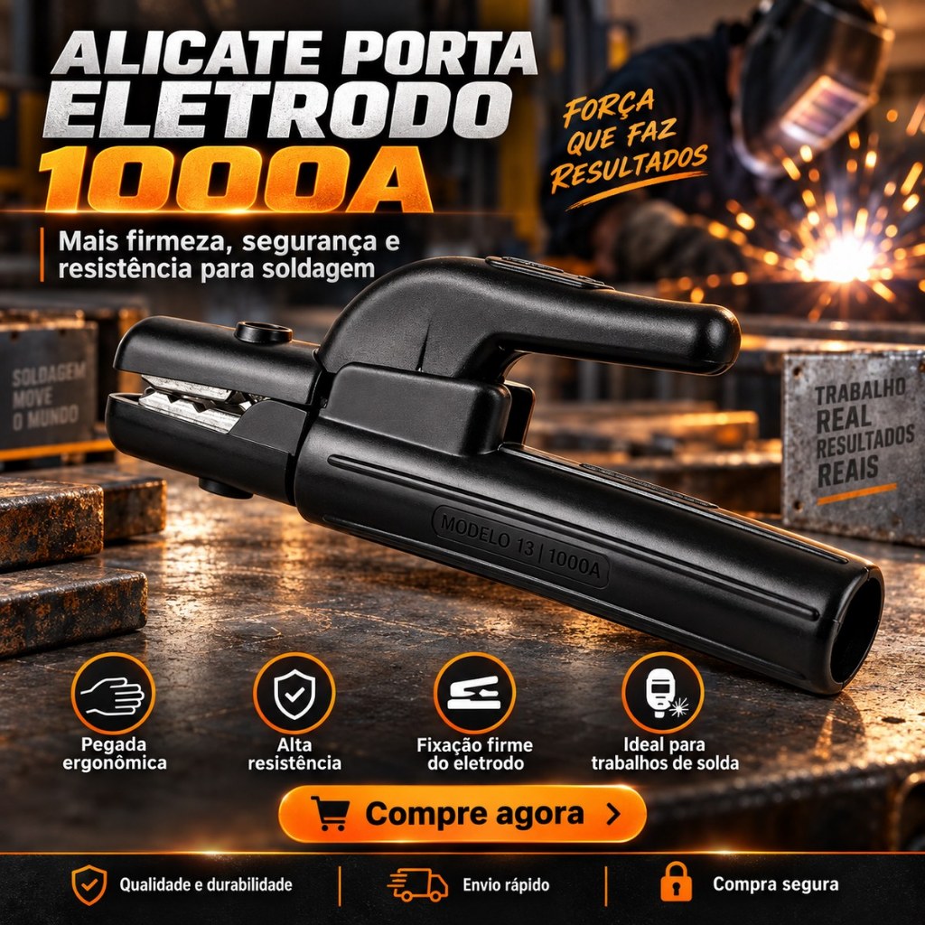 PORTA ELETRODO 1000 AMPERES PARA MAQUINA DE SOLDA REFORCADO