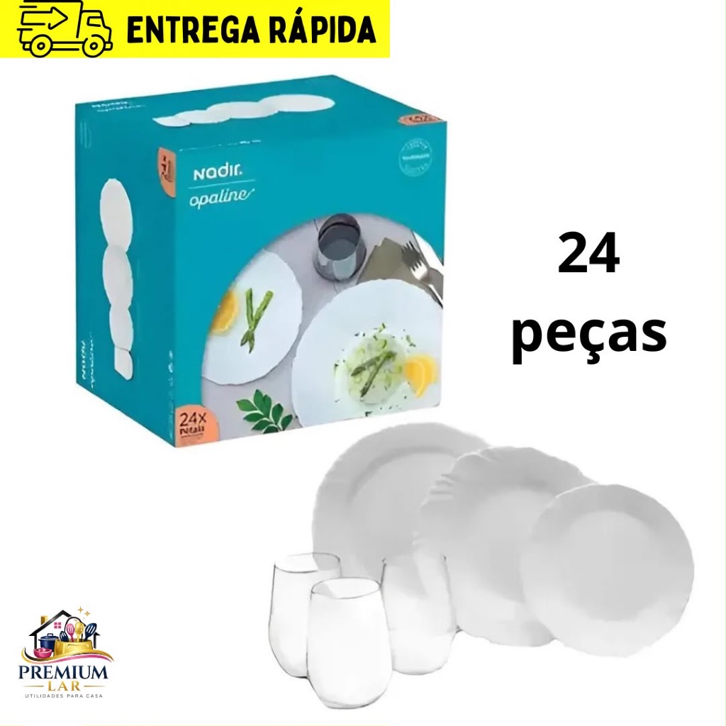 Kit Jogo de Jantar Nadir Opaline Pétala –24 Peças | Elegância, Resistência e Sofisticação.