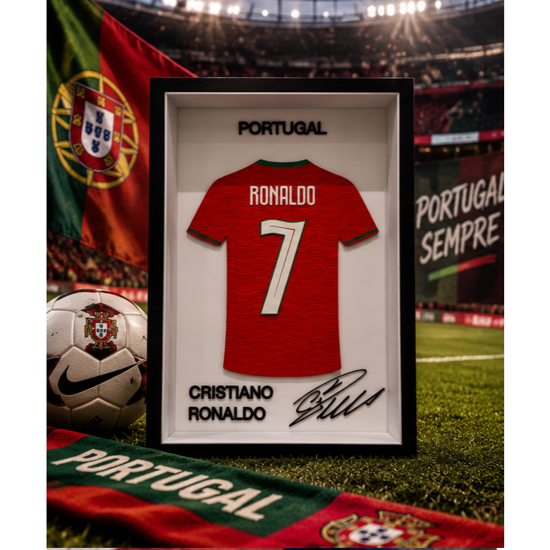 Quadro de Mesa Camisa de Time/Seleção dos Grandes Jogadores do Futebol Mundial