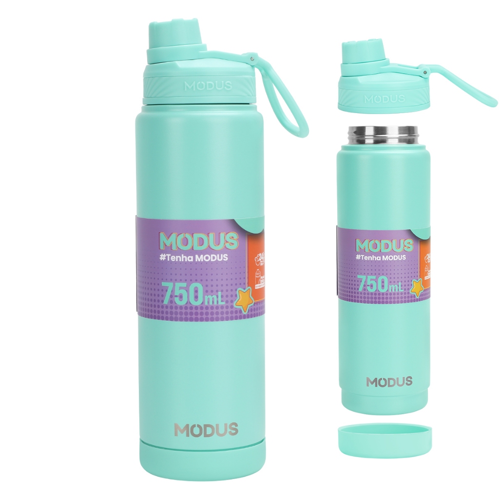 MODUS Garrafa Térmica 750ML Inox Tampa Antivazamento Bico Rosqueável Quente e Frio Academia Viagem